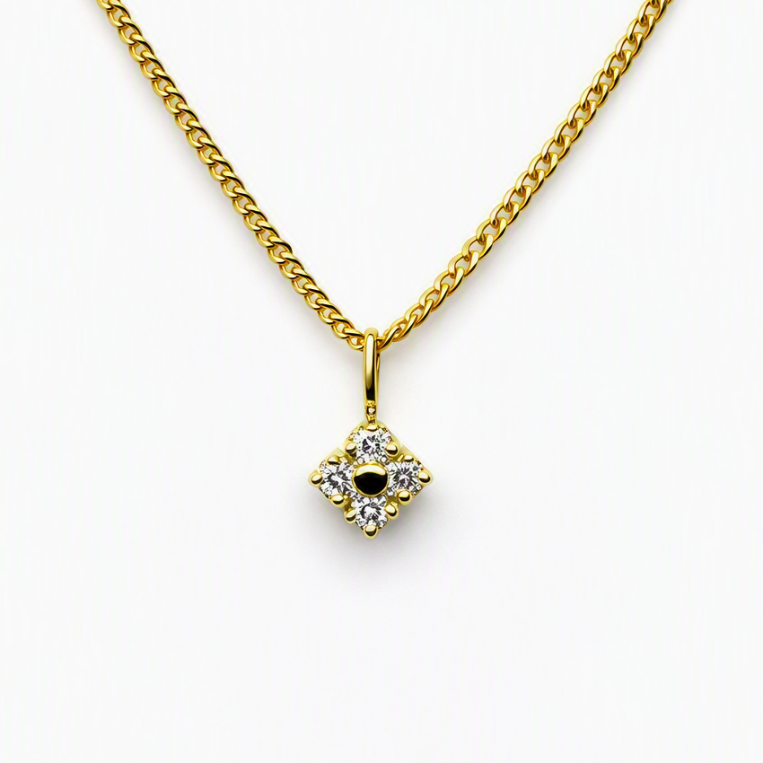 Square Pendant Small Yellow Gold